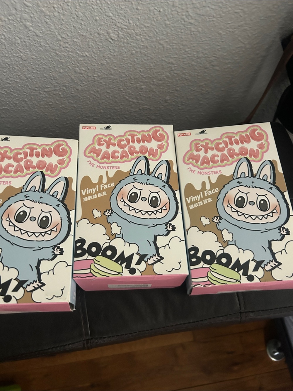 Exciting Macaron The Monsters Vinyl Face Figure - Blue & Pink Box